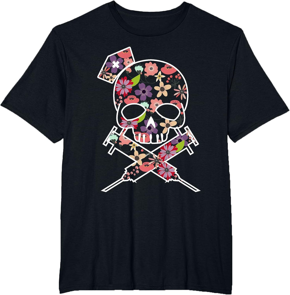 I'll Stab You Nurse Tee, Medical Tee, Skull Tshirt T-Shirt - Black