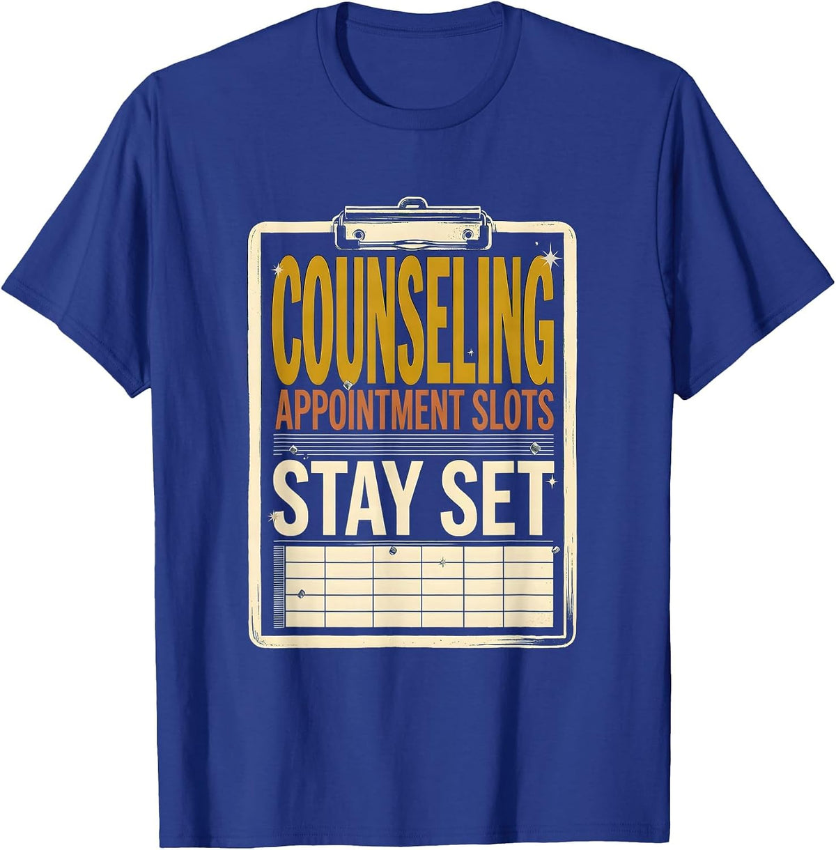 Counseling Appointment Slots Stay Set Groovy School T-Shirt - Royal Blue