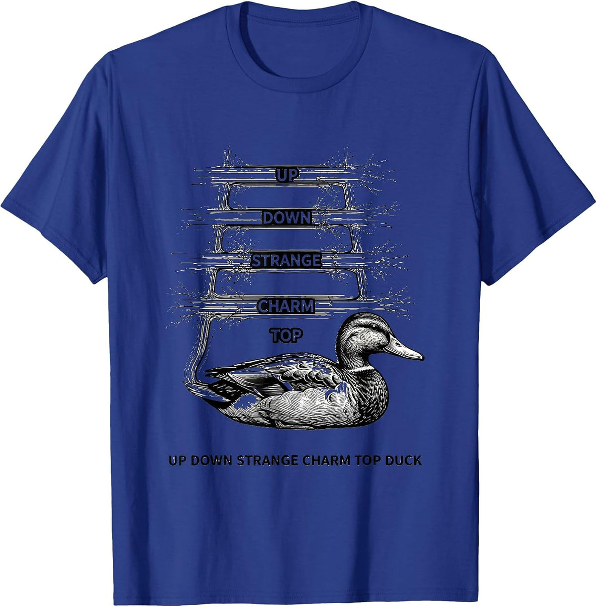 Up Down Strange Charm Top Duck Funny Physics Math Nerd Gift T-Shirt - Royal Blue