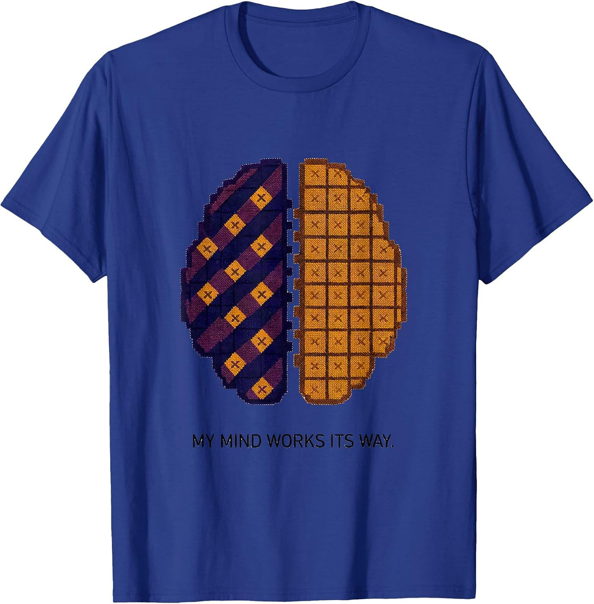 My Mind Works Its Way Dyslexia Awareness Design T-Shirt - Royal Blue