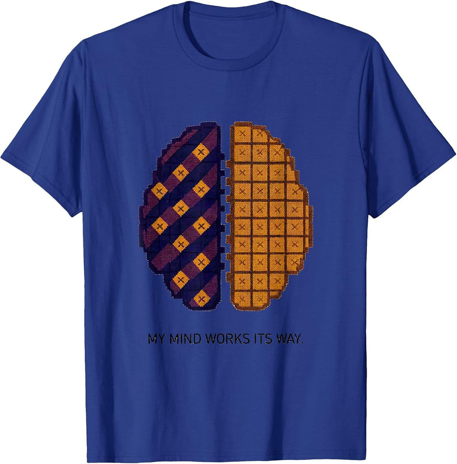 My Mind Works Its Way Dyslexia Awareness Design T-Shirt - Royal Blue