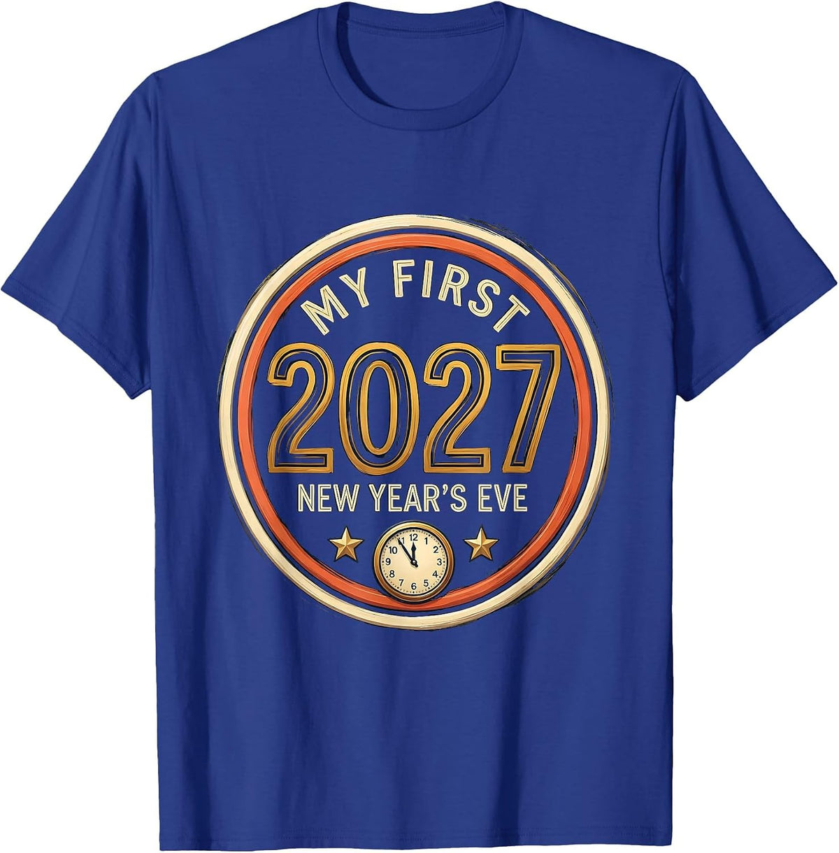 My First New Year's Eve 2027 Festive Baby Milestone Keepsake T-Shirt - Royal Blue