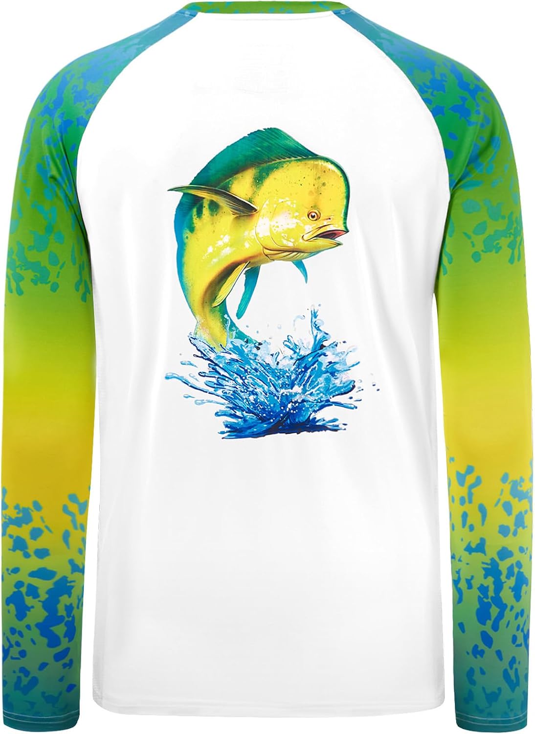 BASSDASH Men’s Fish Graphic UPF 50+ Long Sleeve Fishing Shirts Sun Protection Breathable Moisture Wicking T-Shirt -