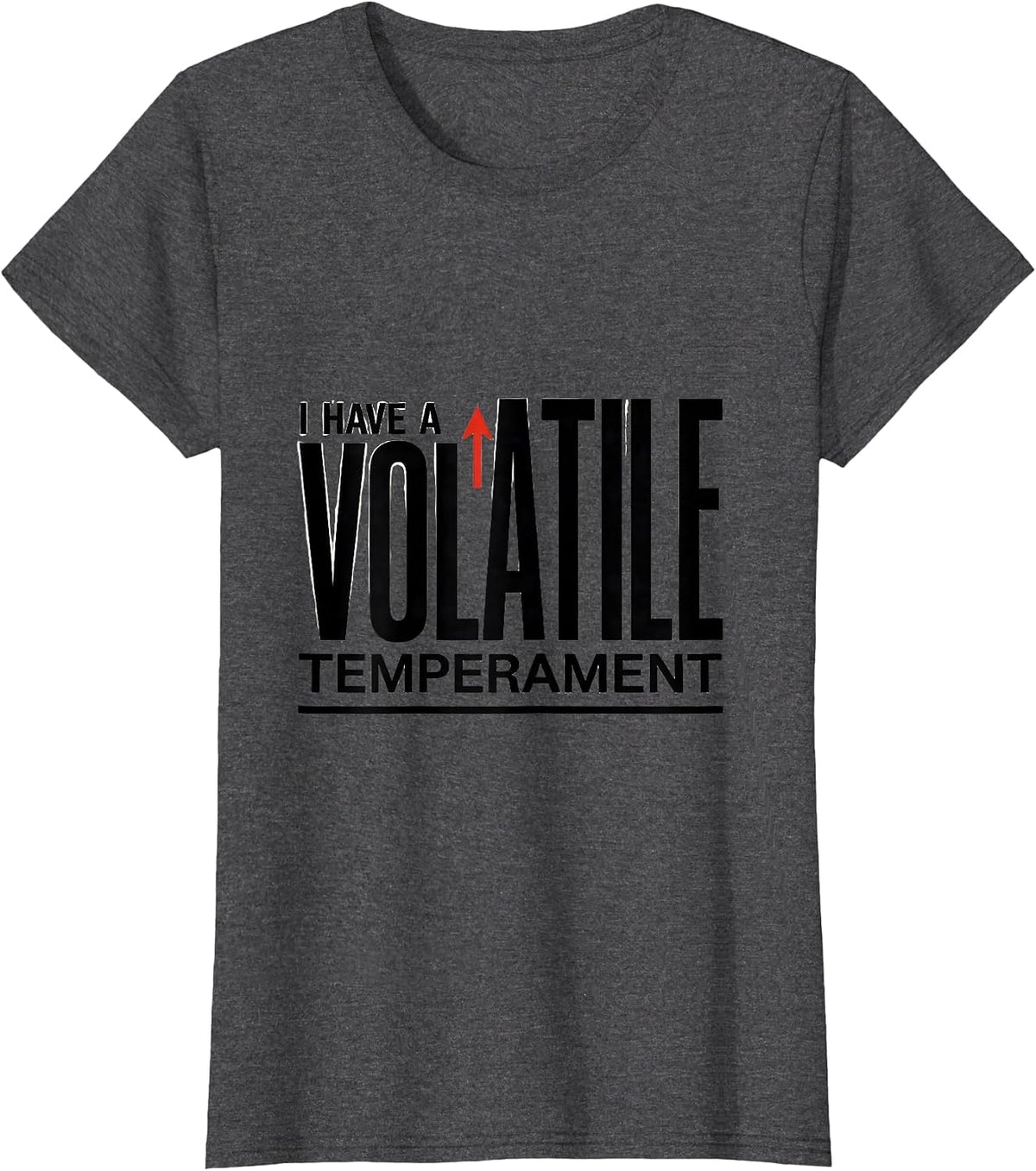 Women's I Have A Volatile Temperament Funny Chemistry Science Nerd T-Shirt - Dark Heather Grey