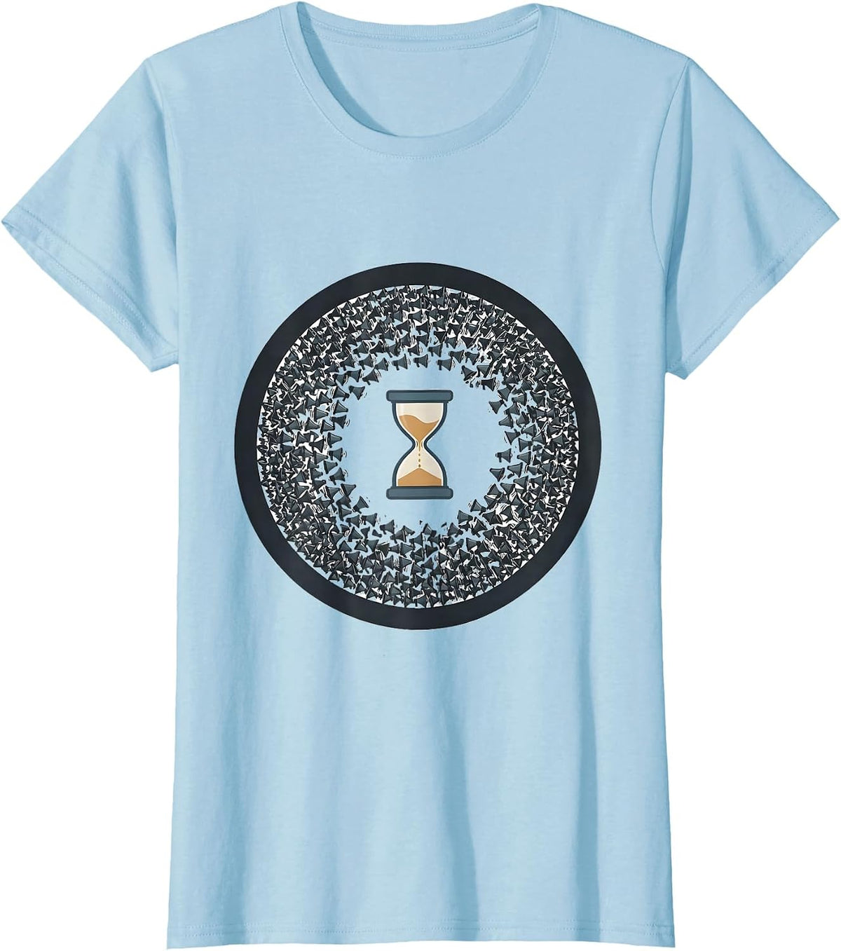 Women's Centered Hourglass Dense Megaphone Marks School Counselor T-Shirt - Baby Blue