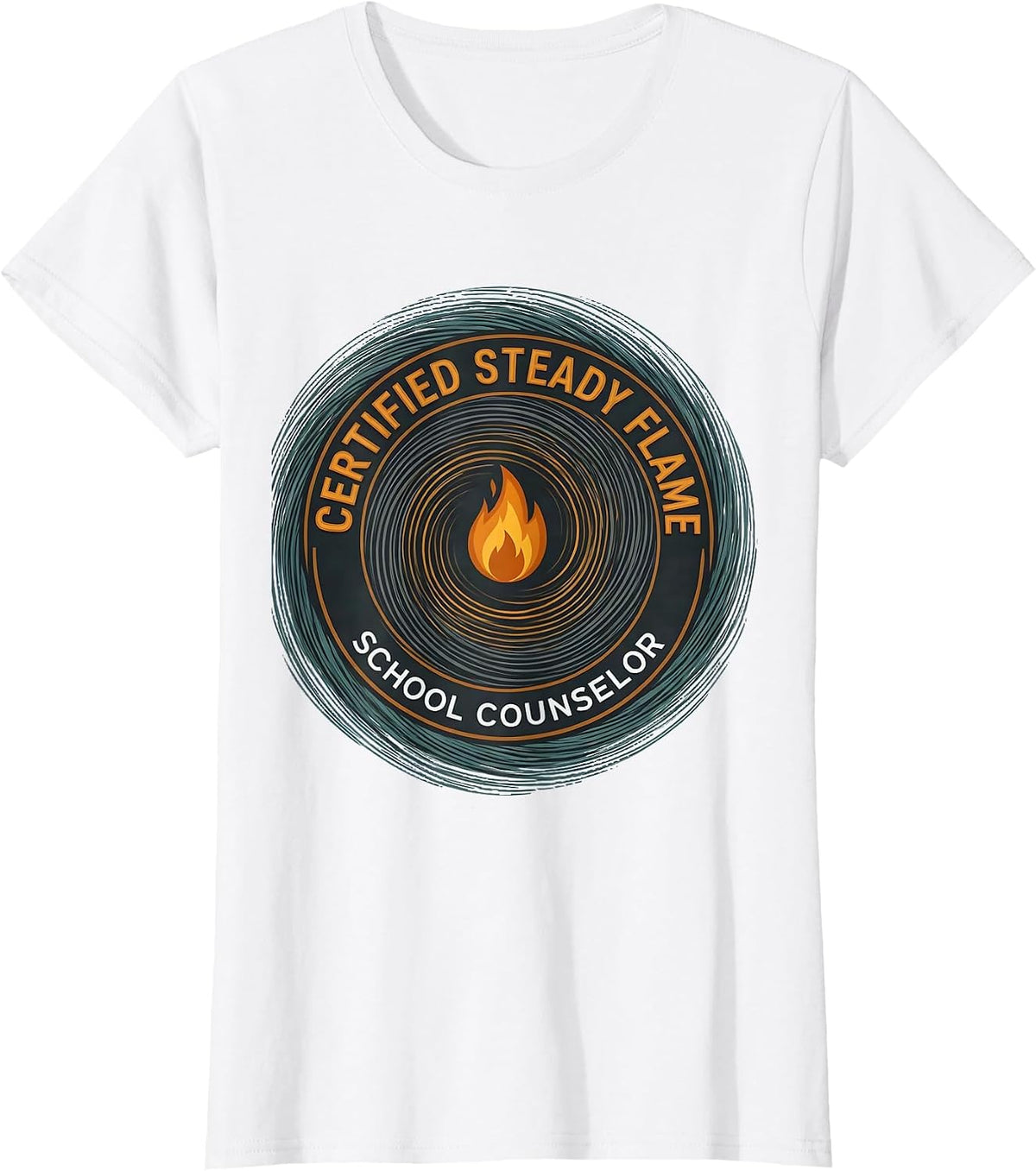 Certified Steady Flame — School Counselor Funny T-Shirt - White