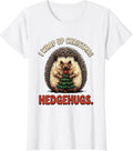 Women's I Wrap Up Christmas Hedgehugs Cute Hedgehog Animal Lover T-Shirt - White