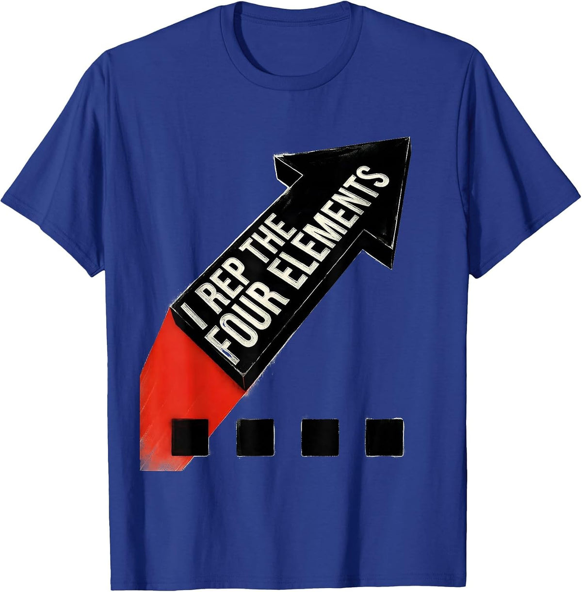 Men's I Rep The Four Elements Constructivist Graffiti Hip Hop Rap T-Shirt - Royal Blue