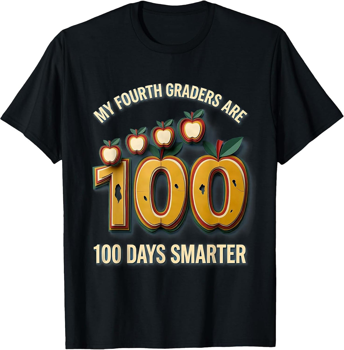 Men's My Fourth Graders Are 100 Days Smarter Retro Teacher 100th T-Shirt - Black