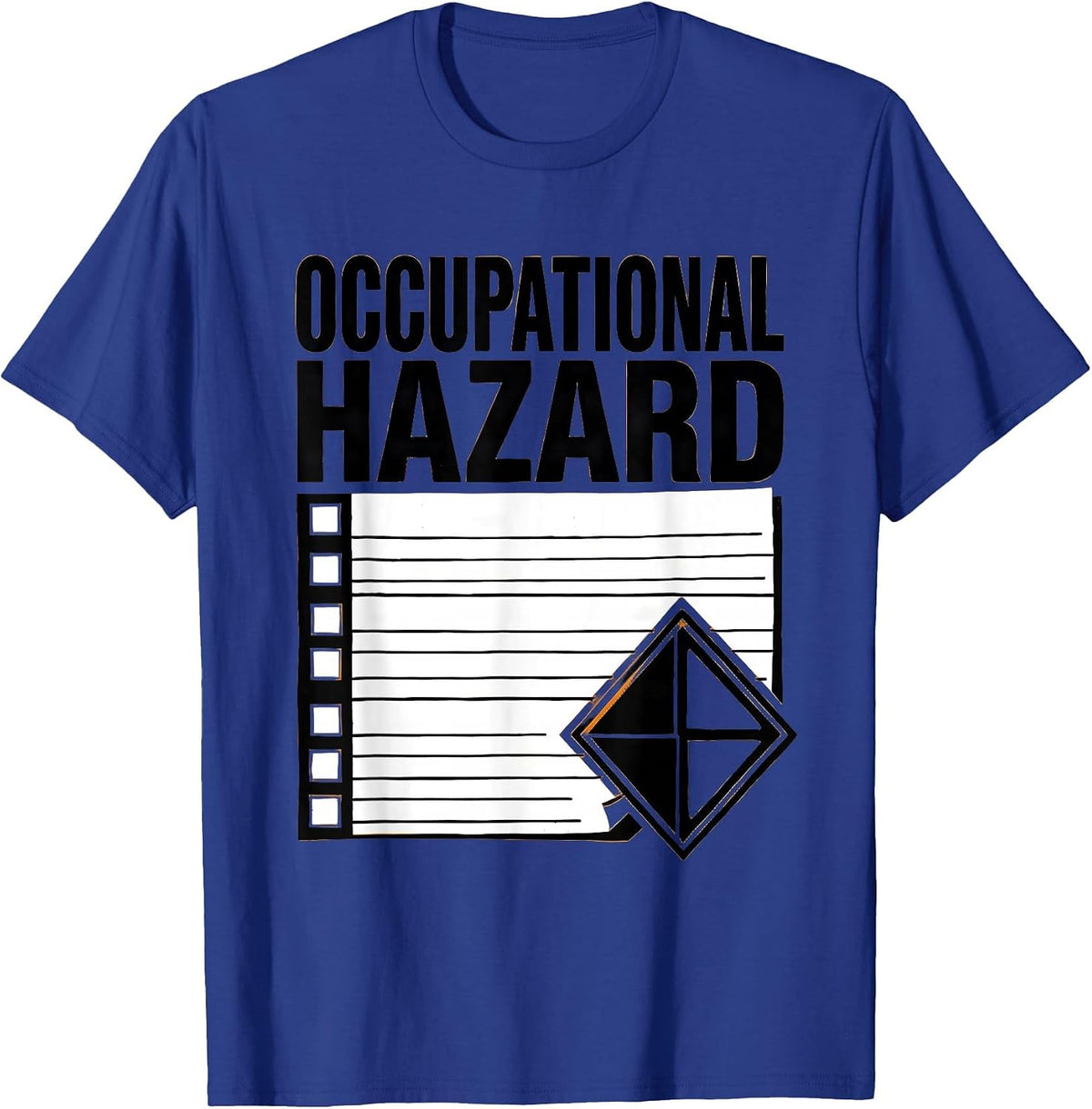 Men's Occupational Hazard Stencil Graphic Physical Therapist OT T-Shirt - Royal Blue