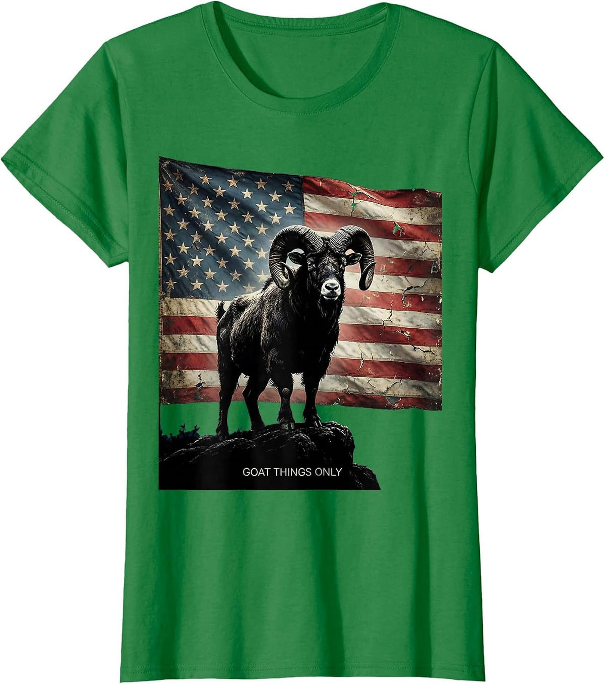 Women's Goat Things Only Funny Goat Lover Design T-Shirt - Kelly Green