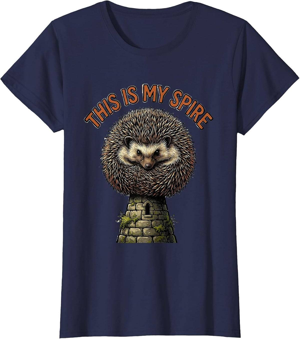 Women's This Is My Spire Quirky Hedgehog Lover Humor Kids Women T-Shirt - Navy Blue