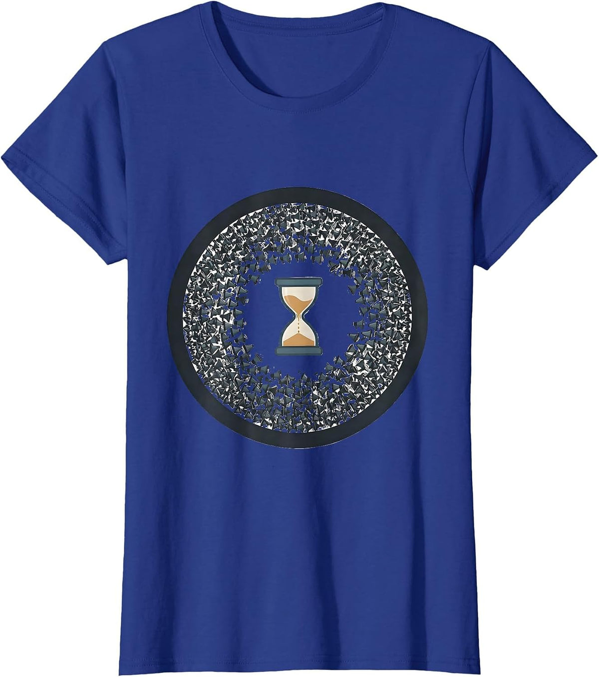Women's Centered Hourglass Dense Megaphone Marks School Counselor T-Shirt - Royal Blue