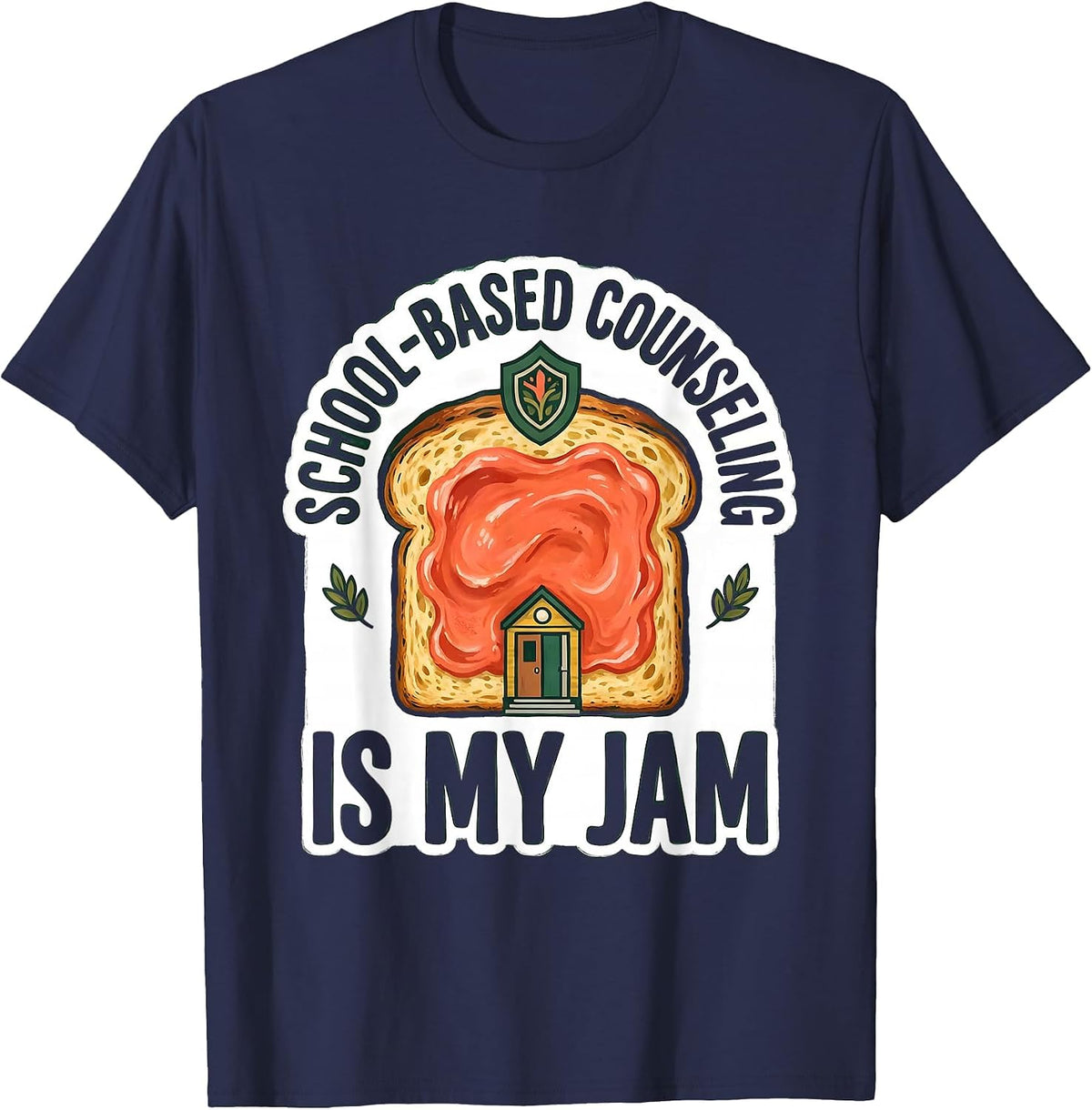 School-Based Counseling Is My Jam Funny School Counselor T-Shirt - Navy Blue