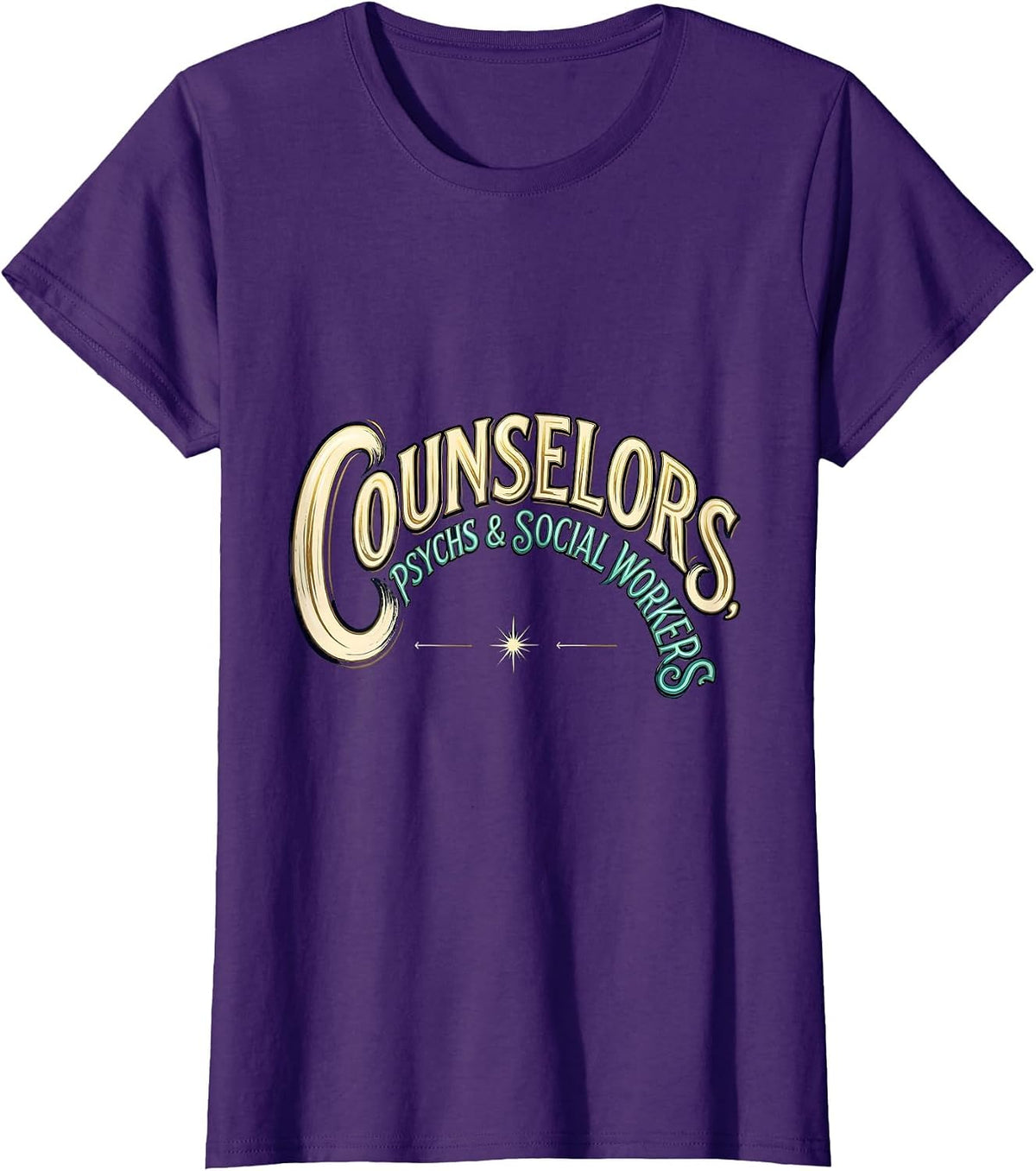 Women's Counselors Psychs Social Workers Funny School Counselor T-Shirt - Purple