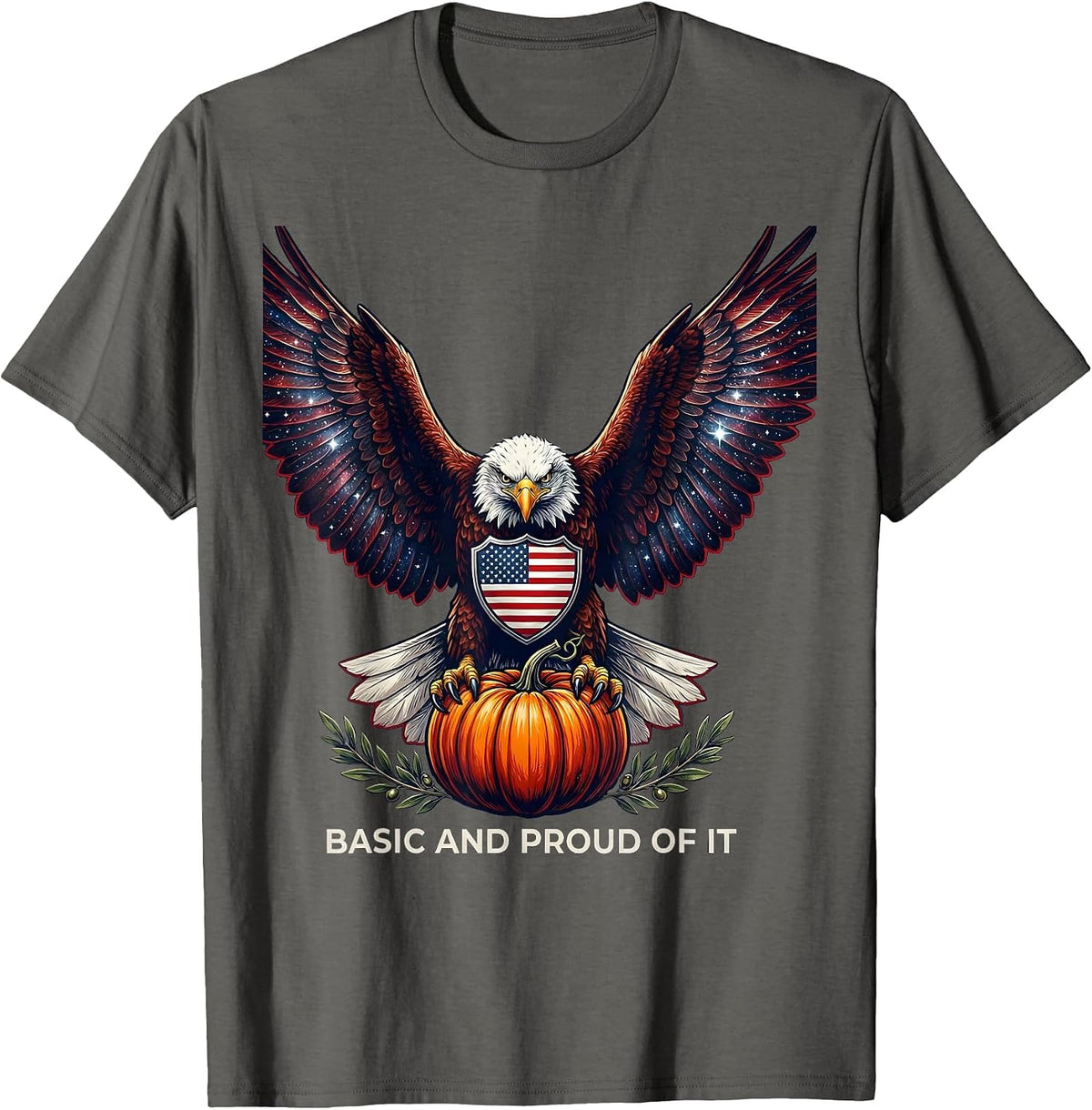 Men's Basic and Proud of It Pumpkin Fall Design T-Shirt - Asphalt Grey