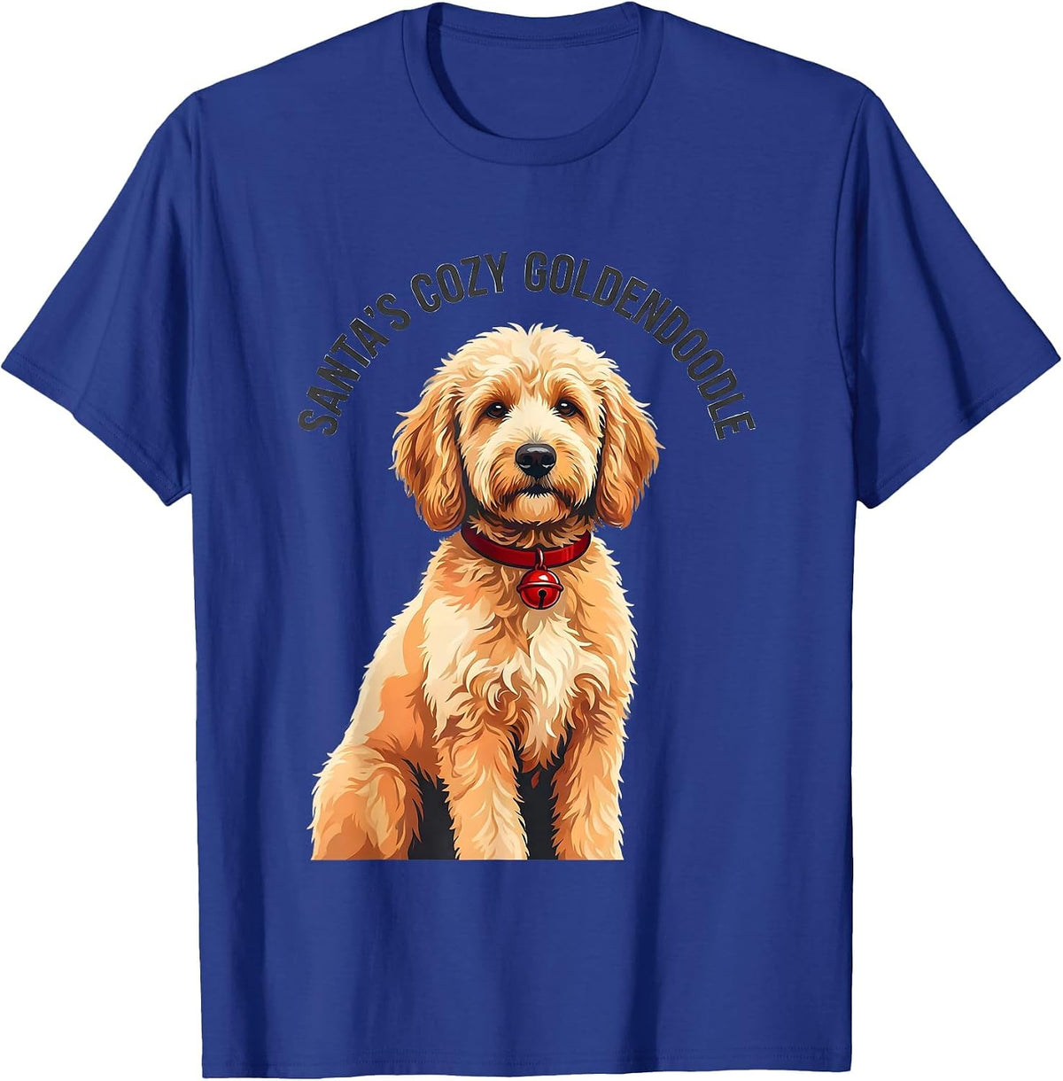 Men's Santa's Cozy Goldendoodle Holiday Dog Lover Christmas Pajama T-Shirt - Royal Blue
