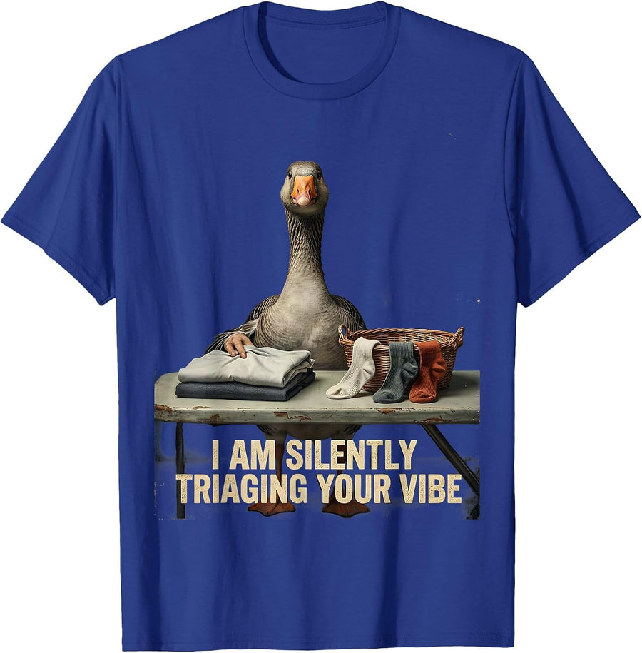 I Am Silently Triaging Your Vibe Vintage Dark Humor T-Shirt - Royal Blue