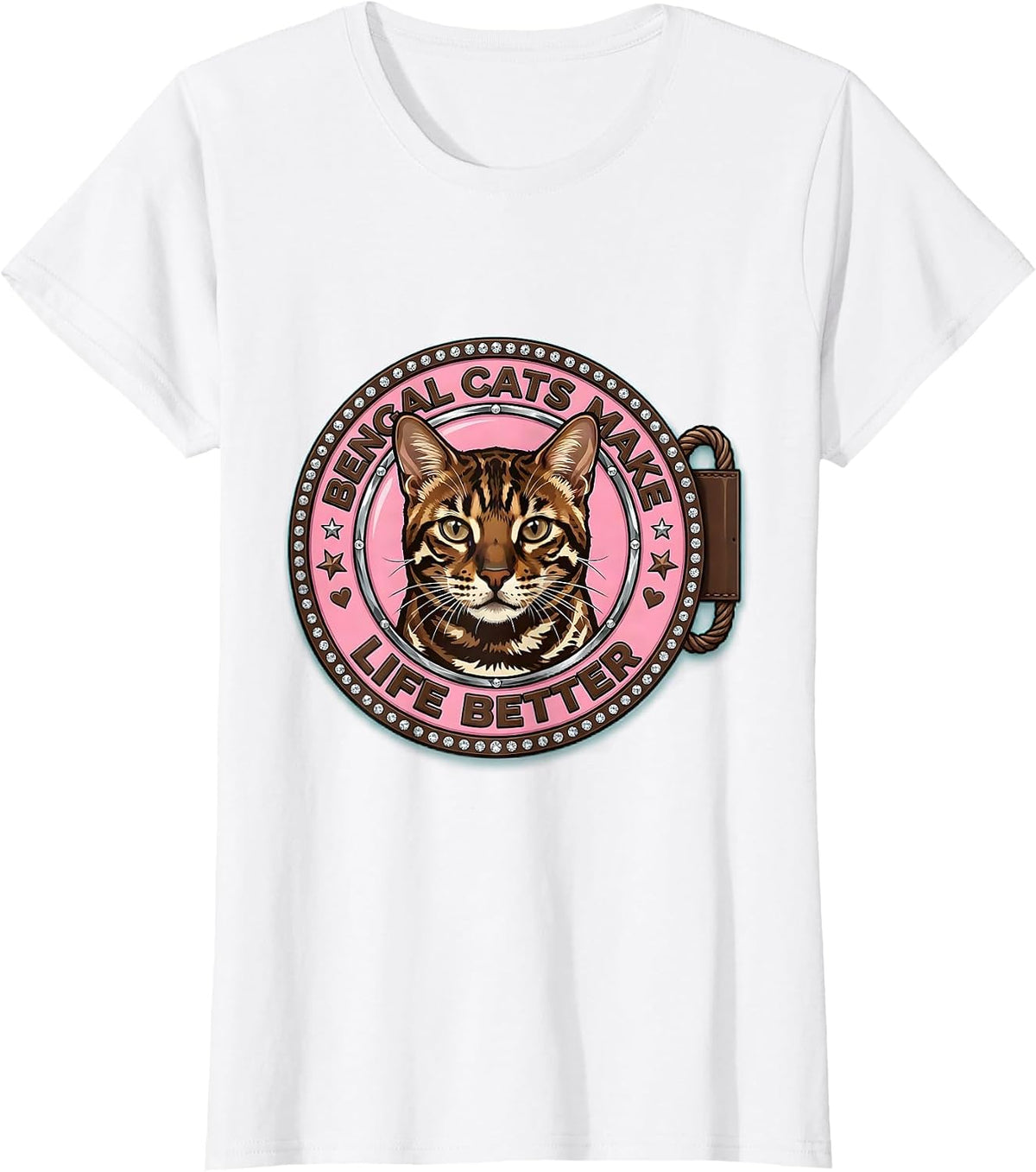 Women's Bengal Cats Make Life Better Cat Lover Design T-Shirt - White
