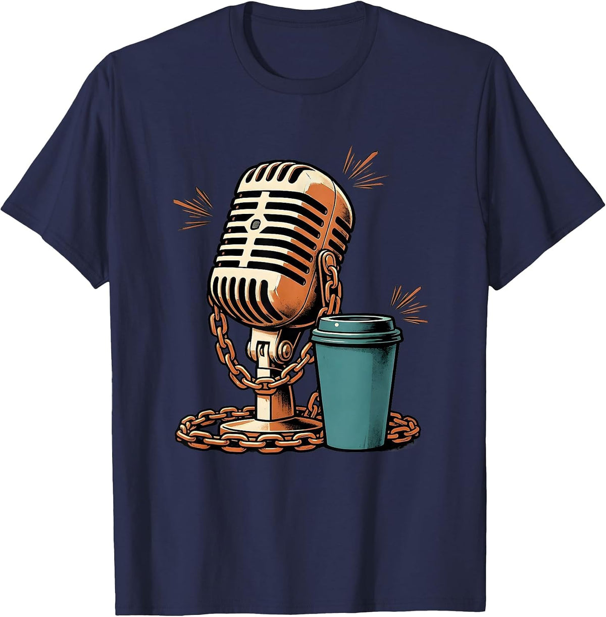 Vintage Microphone Old School Hip Hop 80s 90s Nostalgia T-Shirt - Navy Blue