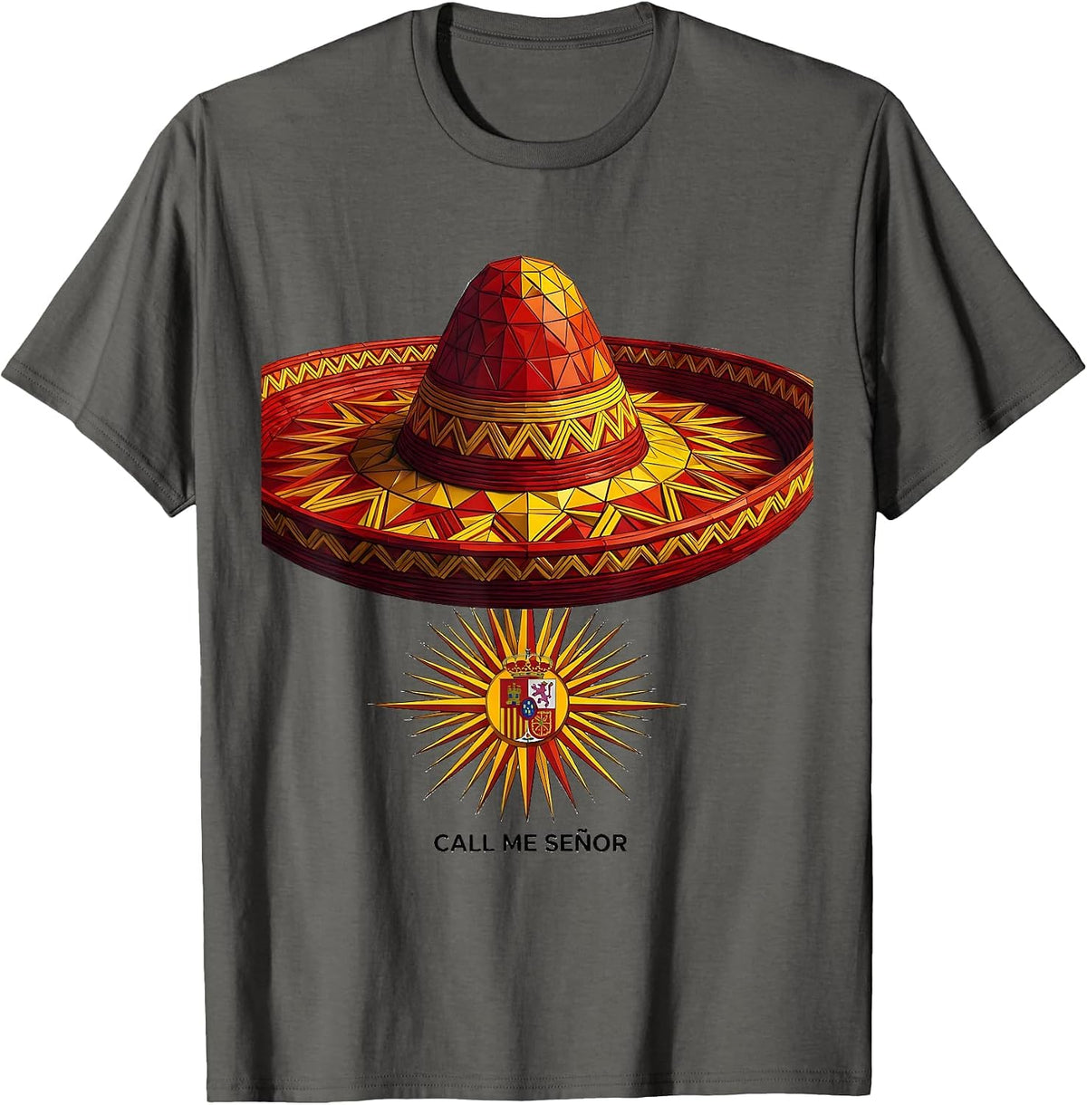 Call Me Senor Spanish Teacher Design T-Shirt - Asphalt Grey