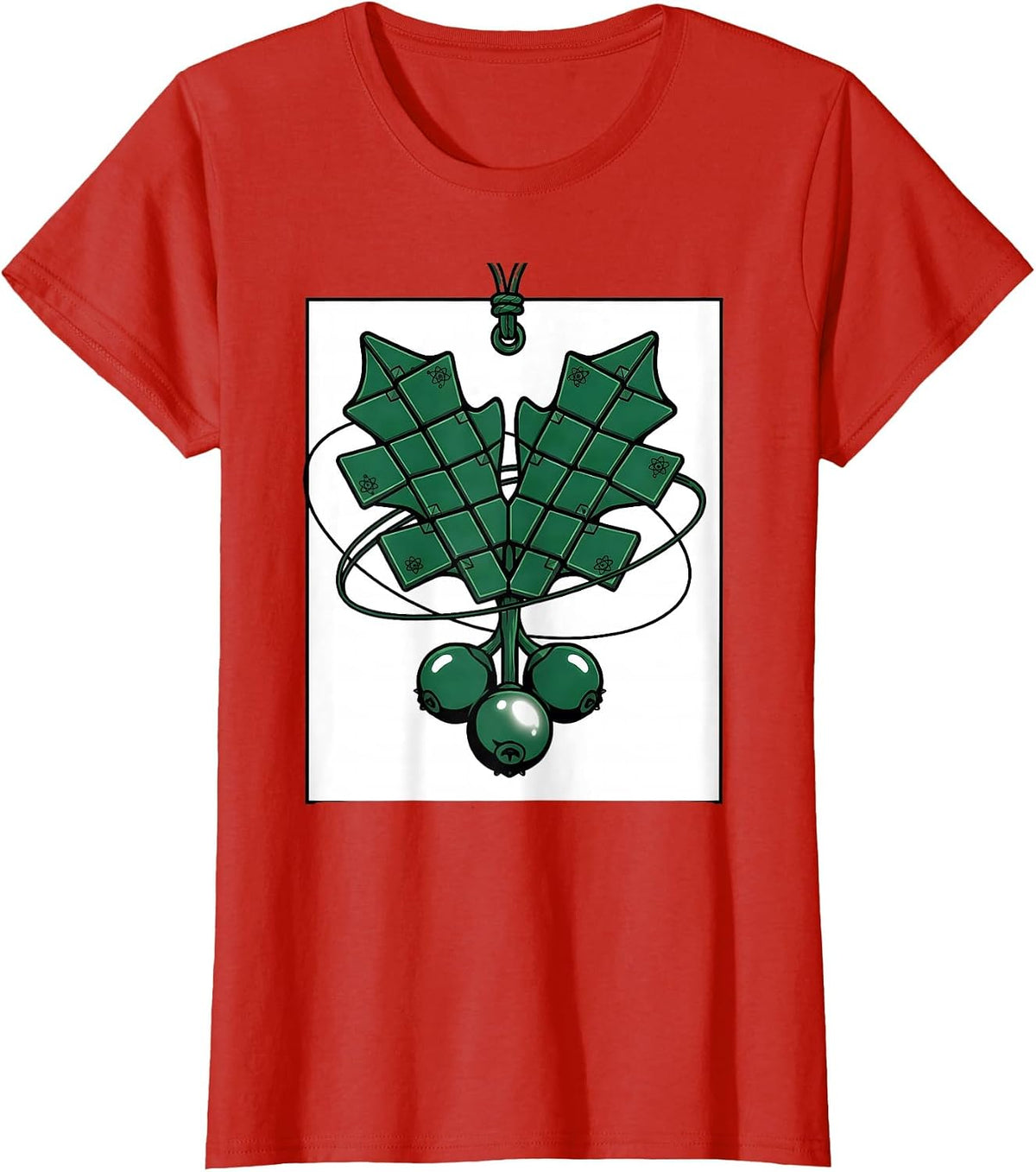 Mistletoe Sprig Periodic Table Chemistry Pun Science Nerd T-Shirt - Red