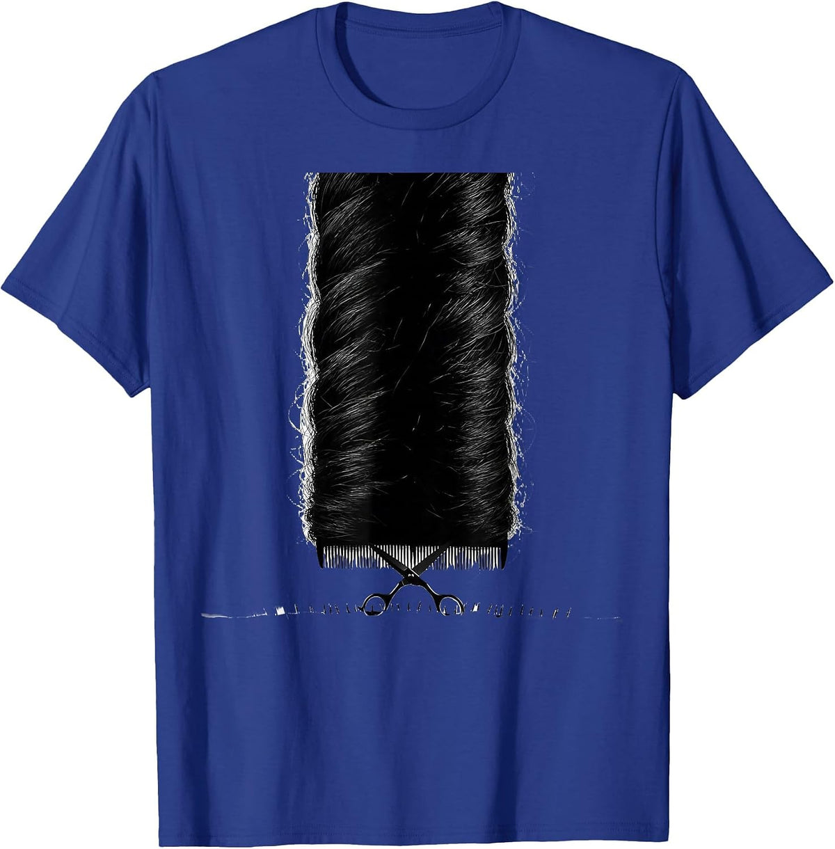 Scissors Cutting Hair Solid Silhouette Hairdresser Humor T-Shirt - Royal Blue
