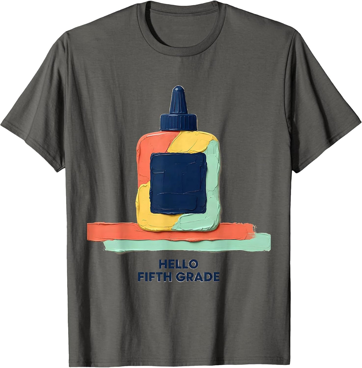 Hello Fifth Grade Cute Back To School Teacher Student T-Shirt - Asphalt Grey
