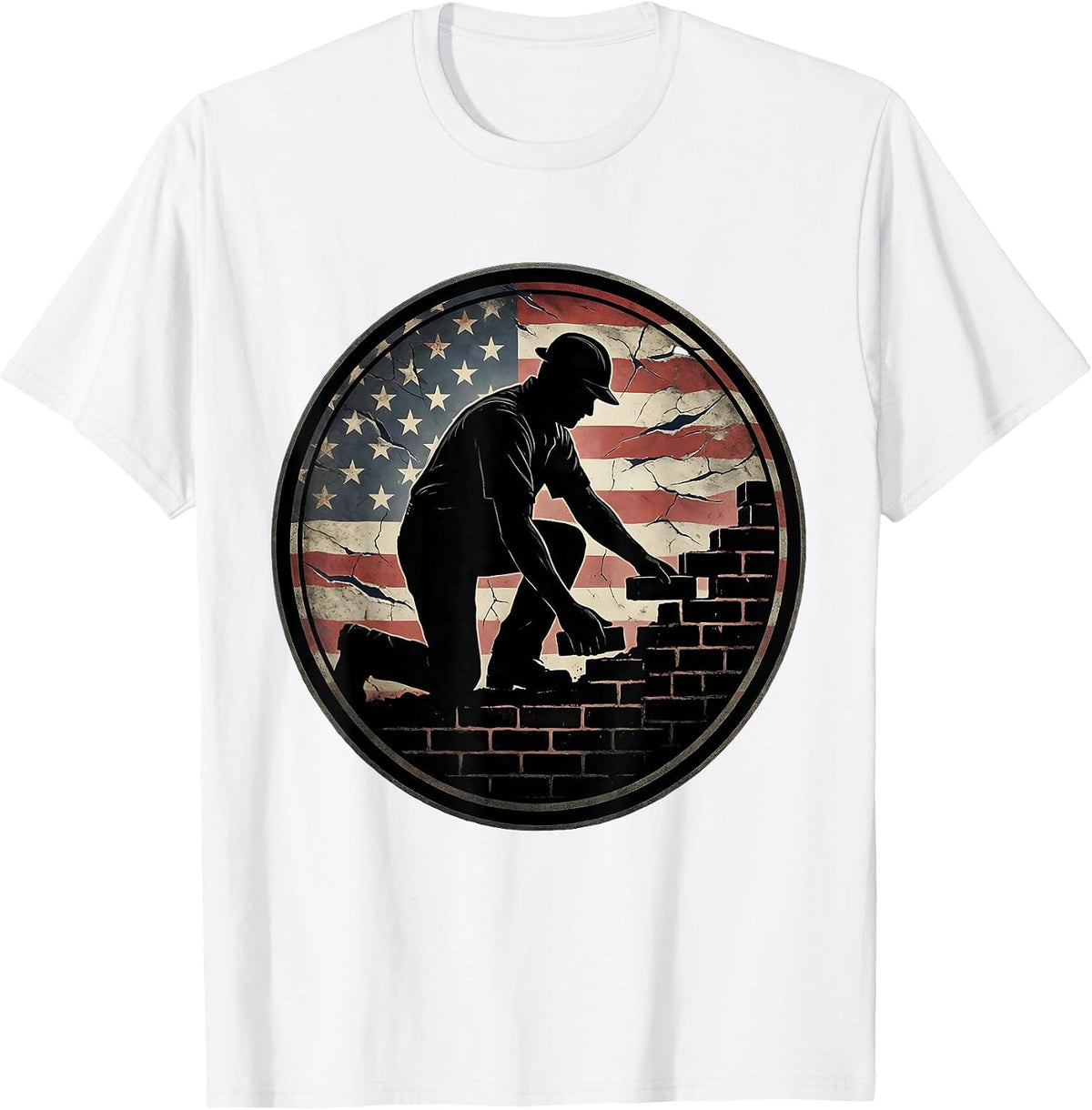 Men's We The People Bricklayer Rising Wall Graphic T-Shirt - White