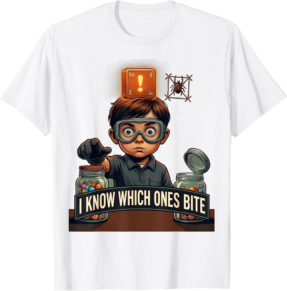 Men's I Know Which Ones Bite Funny Periodic Table Chemistry T-Shirt - White