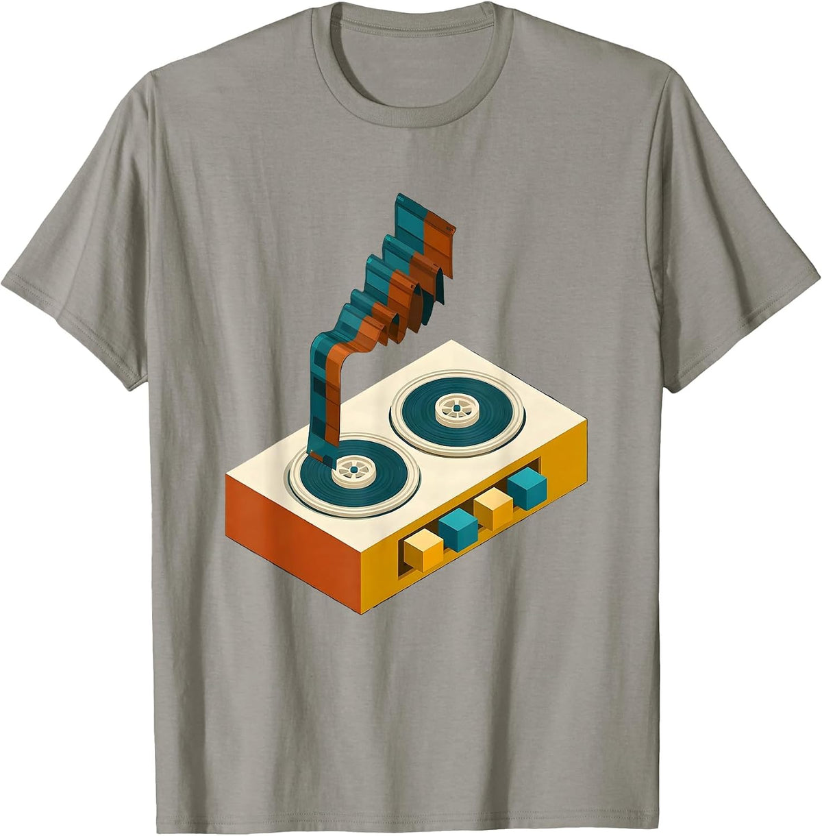 Men's Cassette Sampler Retro Hip Hop Nostalgia Streetwear T-Shirt - Slate Grey