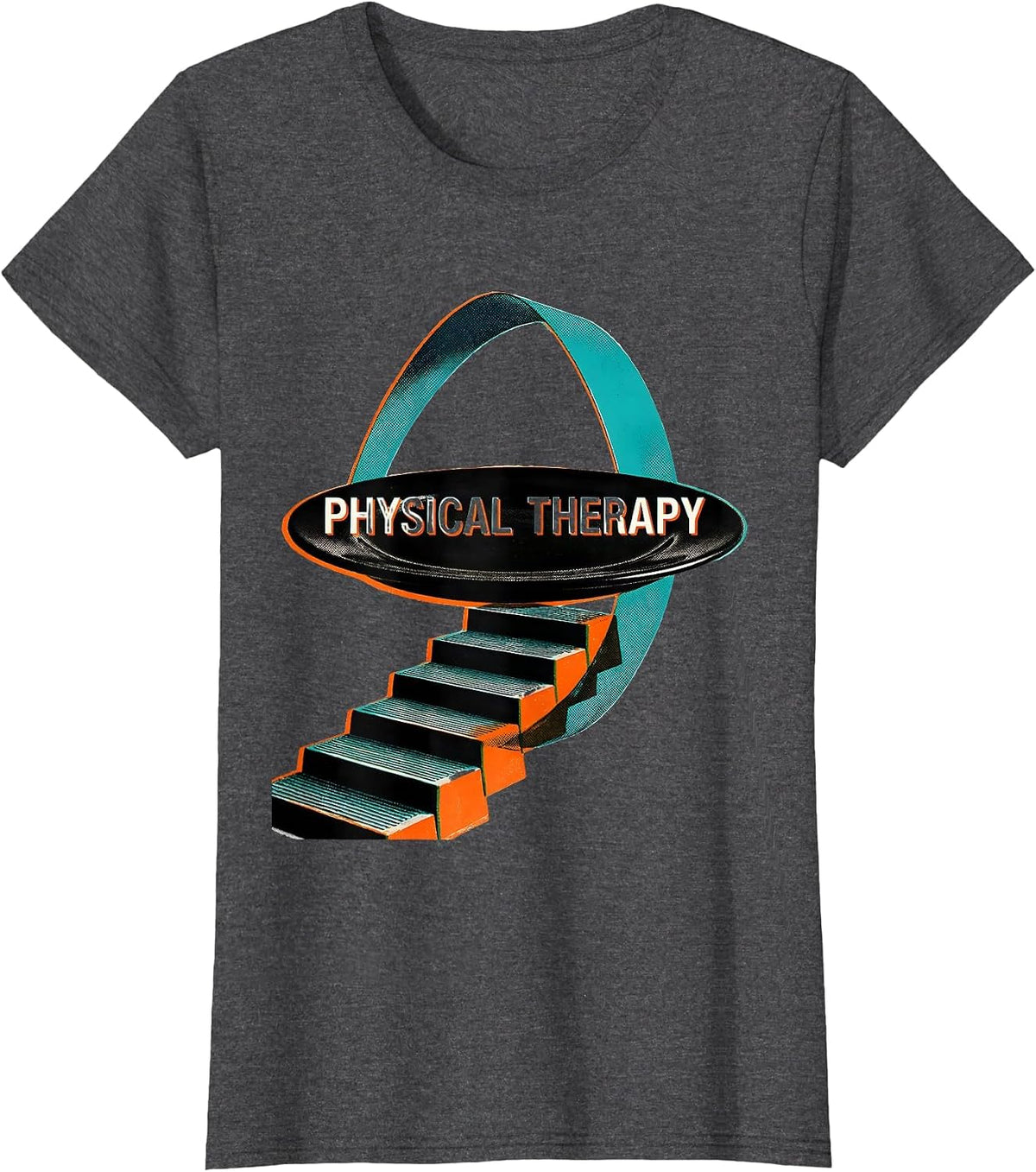 Women's Physical Therapy Risograph Occupational Therapist PT Student T-Shirt - Dark Heather Grey