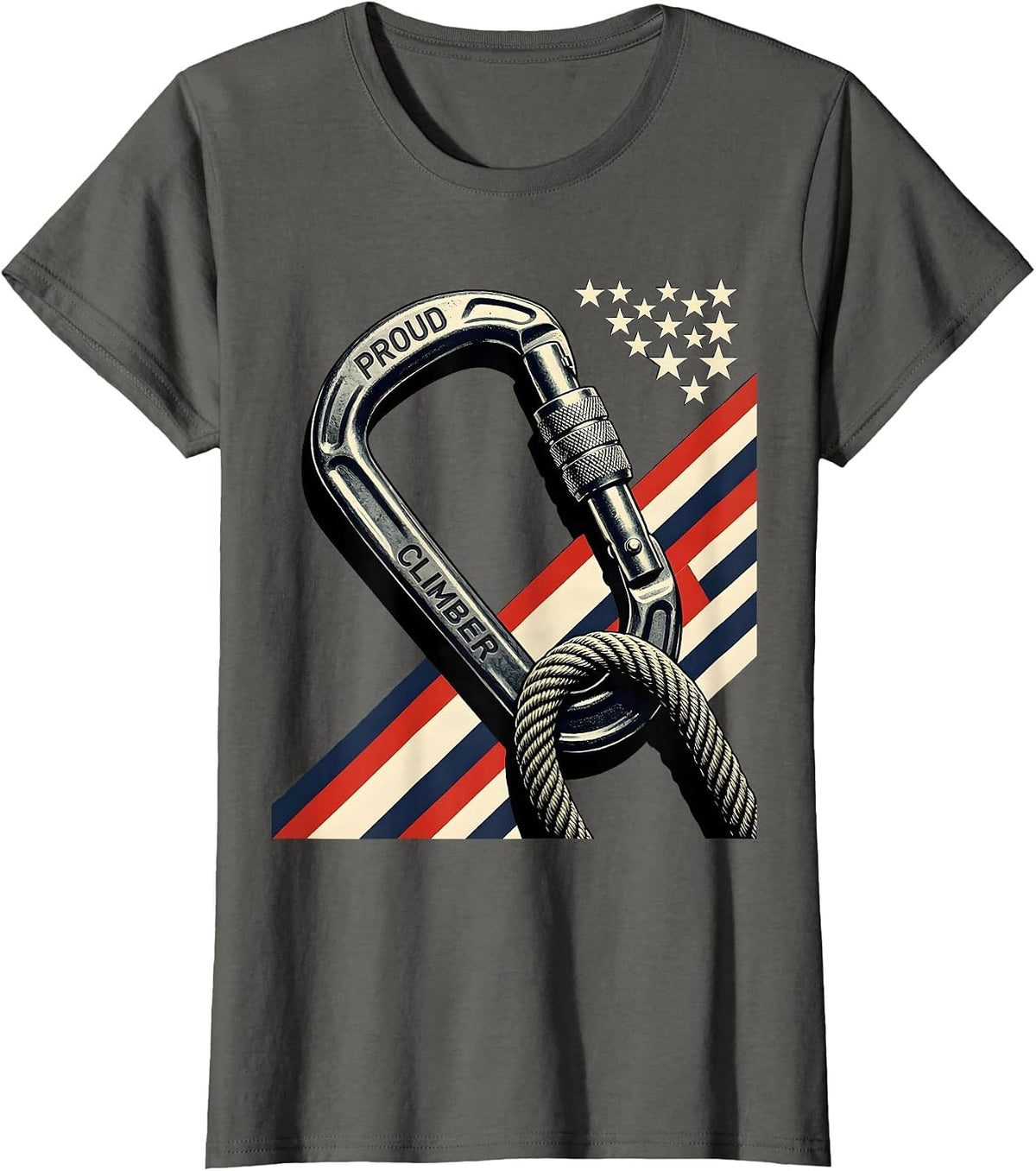 Women's Proud Climber Constructivist Patriotic Climber Gift T-Shirt - Asphalt Grey