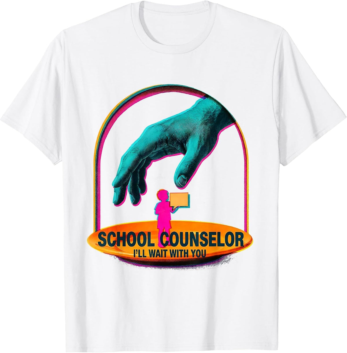 Men's School Counselor I’ll Wait With You Warm Humor Mental Health T-Shirt - White