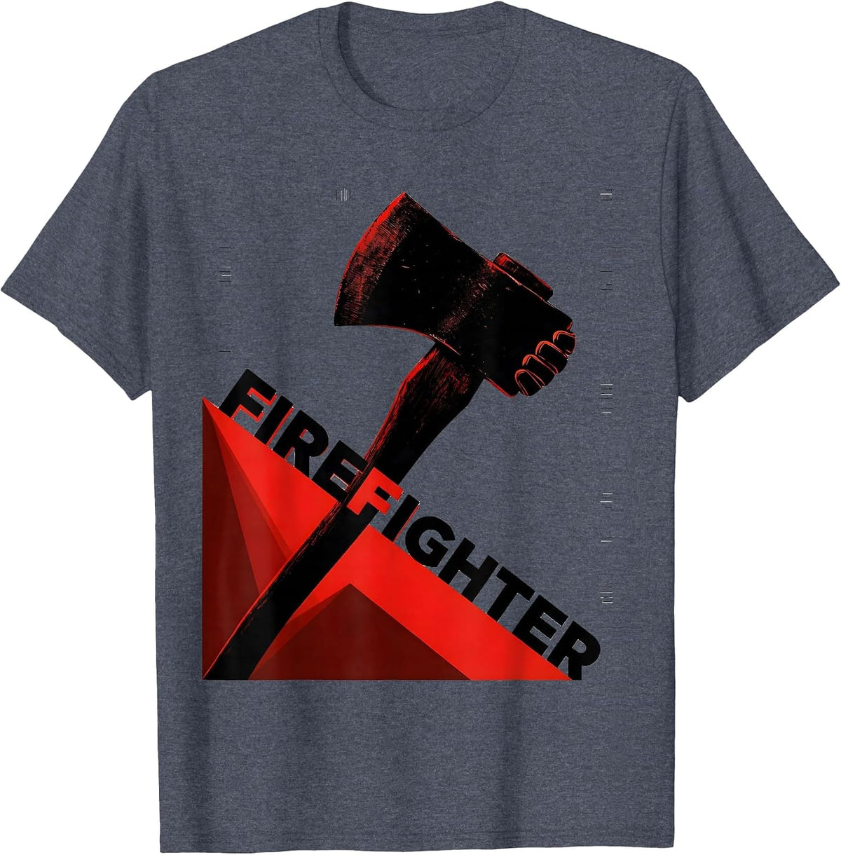 Firefighter Constructivist Poster Art Fire Department Pride T-Shirt - Heather Blue