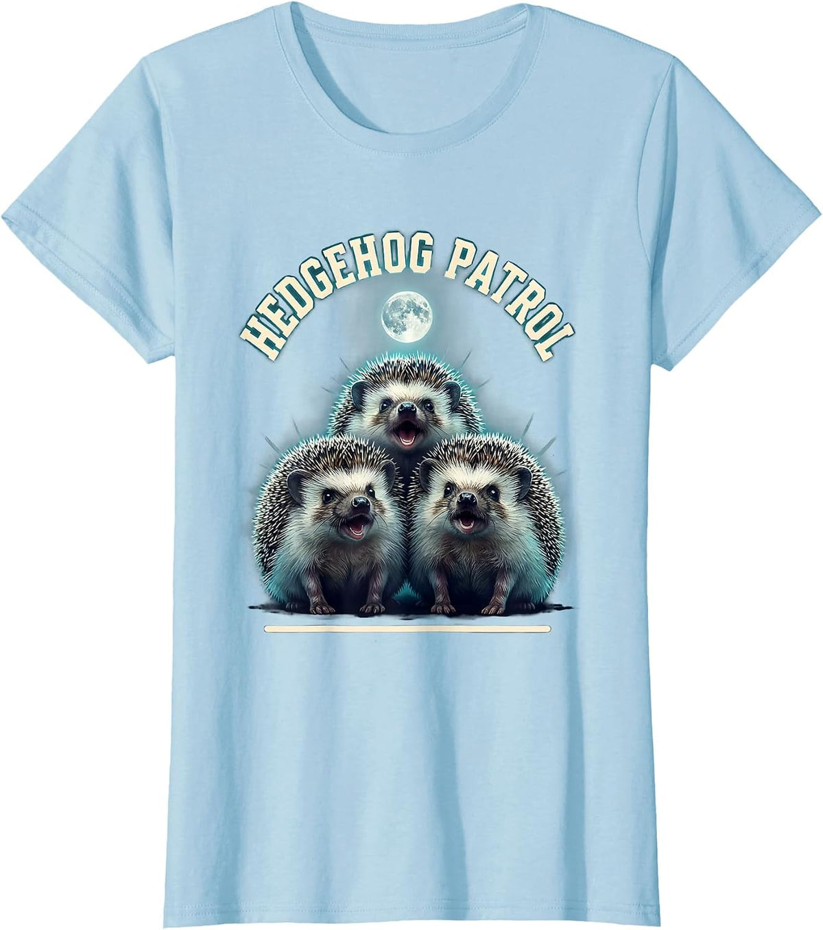 Hedgehog Patrol Sports Funny Absurd Meme Humor T-Shirt - Baby Blue