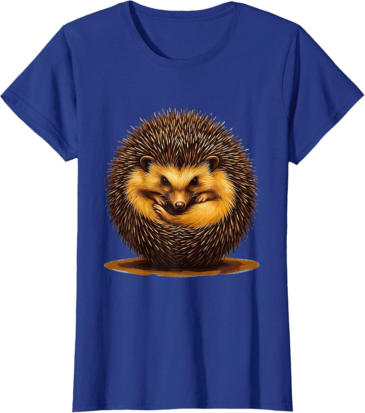 Women's Curled Hedgehog Ball Cute Animal Humor Gift T-Shirt - Royal Blue