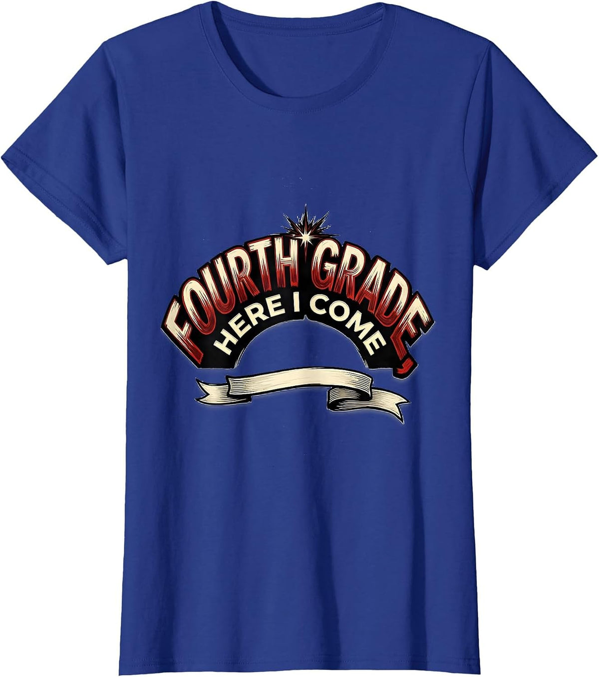 Women's Fourth Grade Here I Come Preppy Teacher Back To School Girls T-Shirt - Royal Blue
