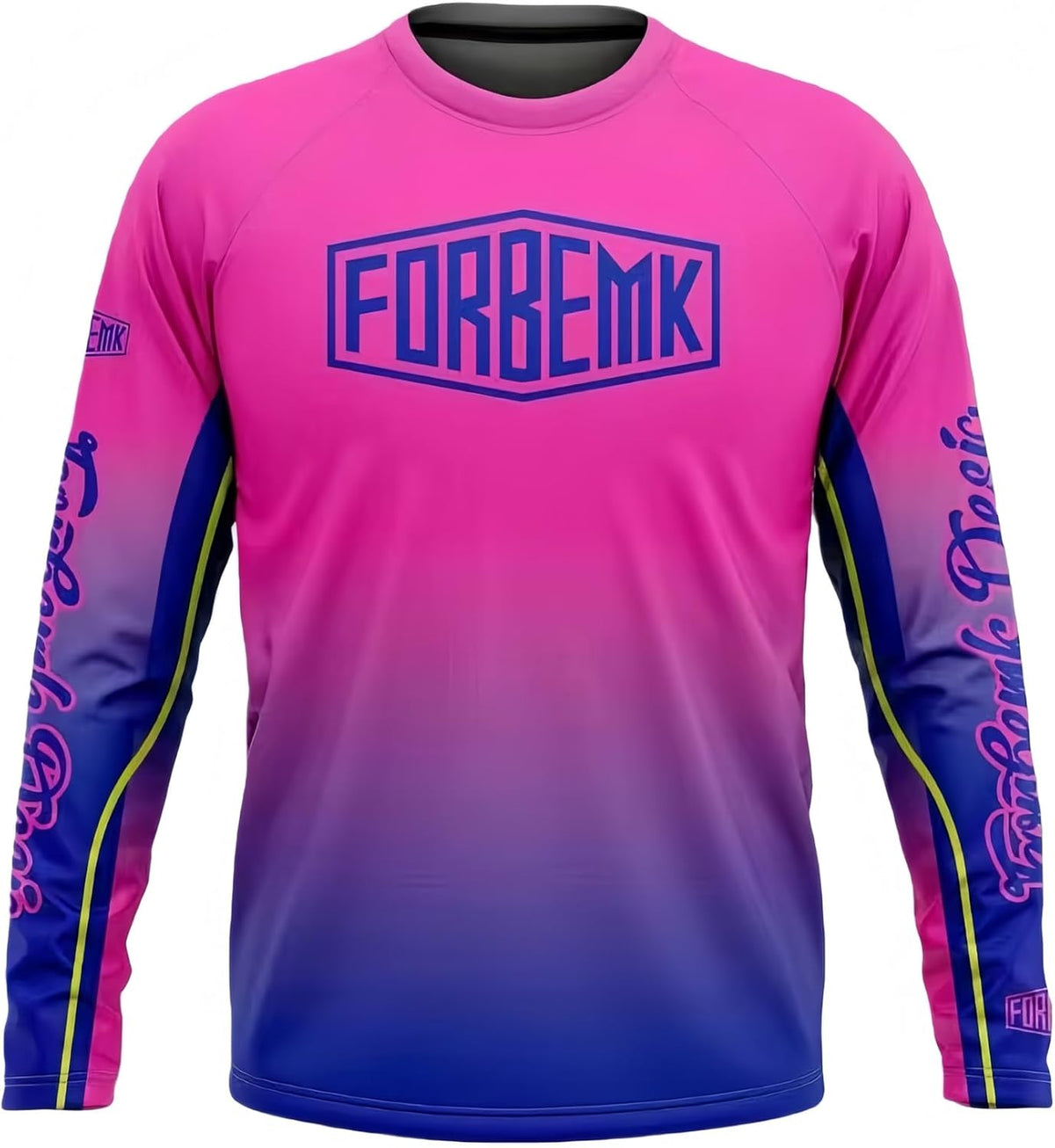 FORBEMK Men’s MTB Cycling Jersey, Long Sleeve Bike Shirt, UPF 50+ Breathable Moisture-Wicking for Trail & Enduro Riding -