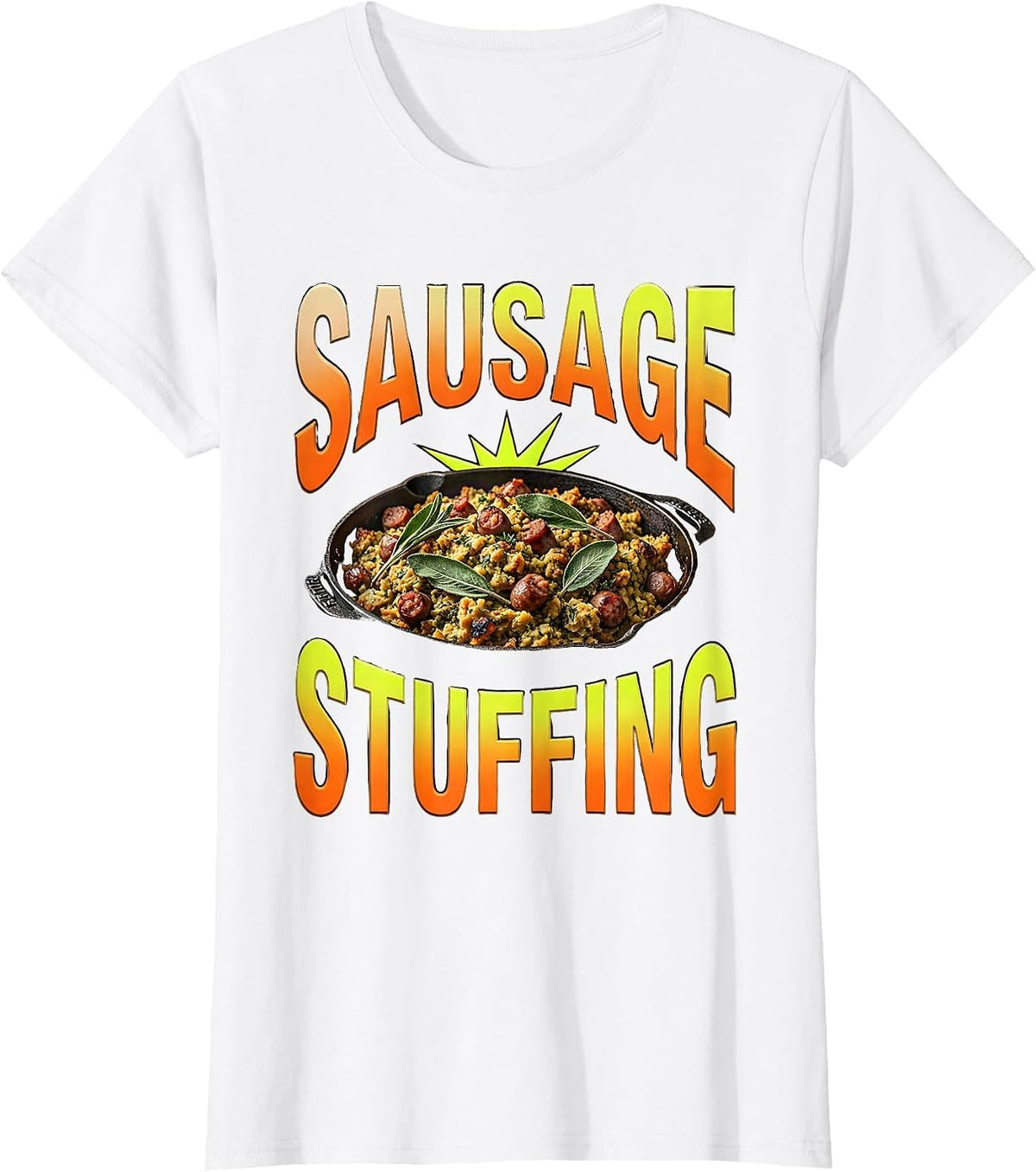 Sausage Stuffing Bootleg 90's Rap Rock Vintage Funny T-Shirt - White