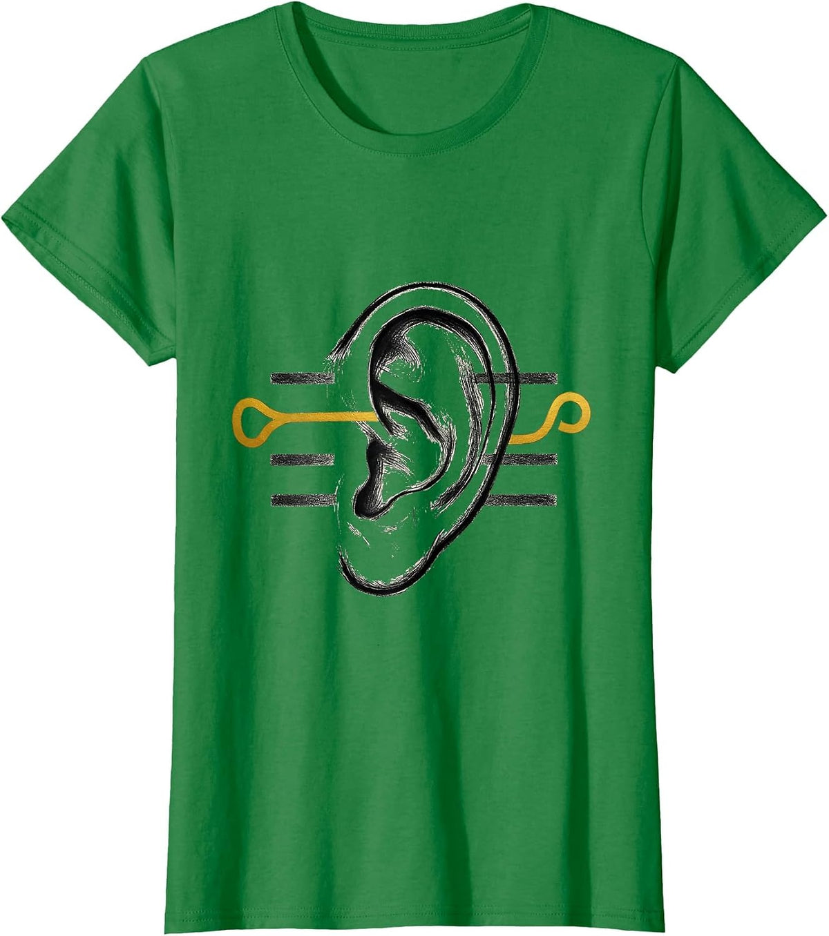 Ear Call Path Thin Gold Line 911 Dispatcher Tribute T-Shirt - Kelly Green