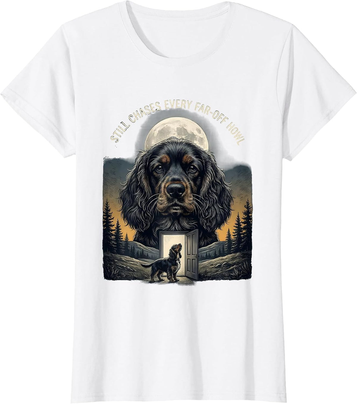 Still Chases Every Far-Off Howl Vintage Cocker Spaniel Breed T-Shirt - White