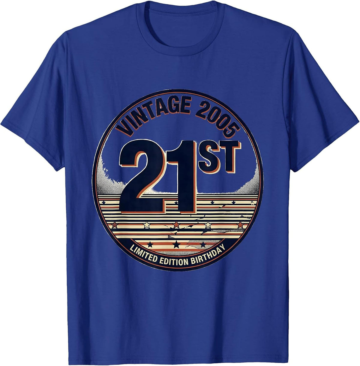Men's Vintage 2005 Limited Edition 21st Birthday T-Shirt - Royal Blue