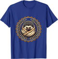 Cozy Hedgehog Wrapped in Blanket Illustration T-Shirt - Royal Blue