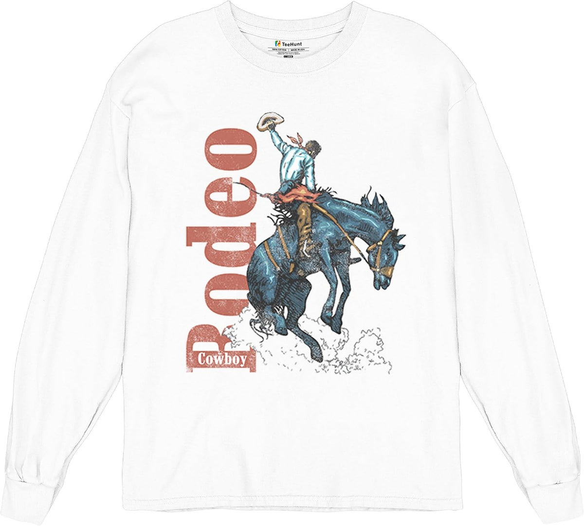 Cowboy Rodeo Men's Graphic T-Shirts and Tank Tops - 2 Men's Long Sleeve White