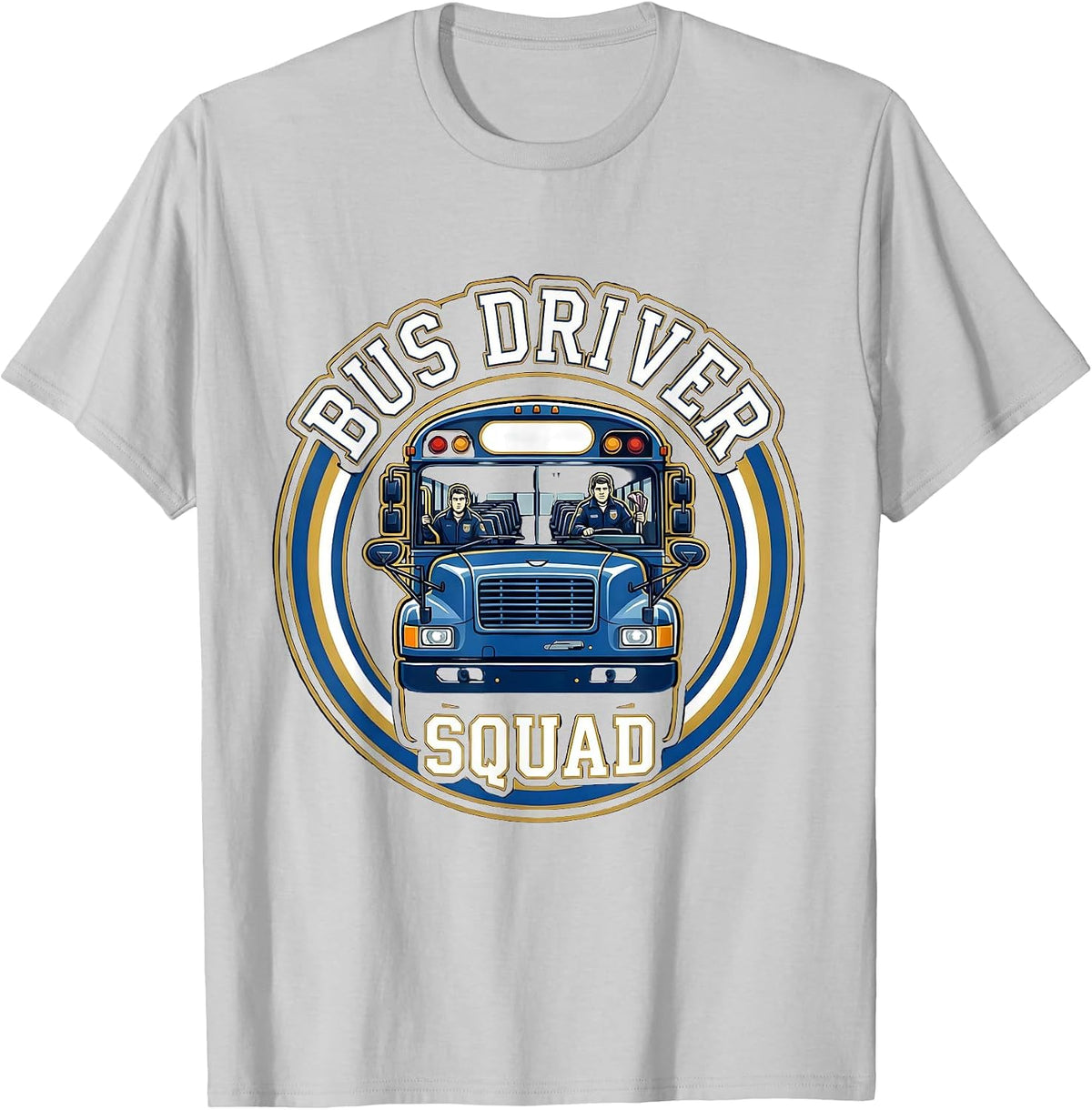 Men's School Bus Driver Crew Appreciation Back To School T-Shirt - Silver Grey