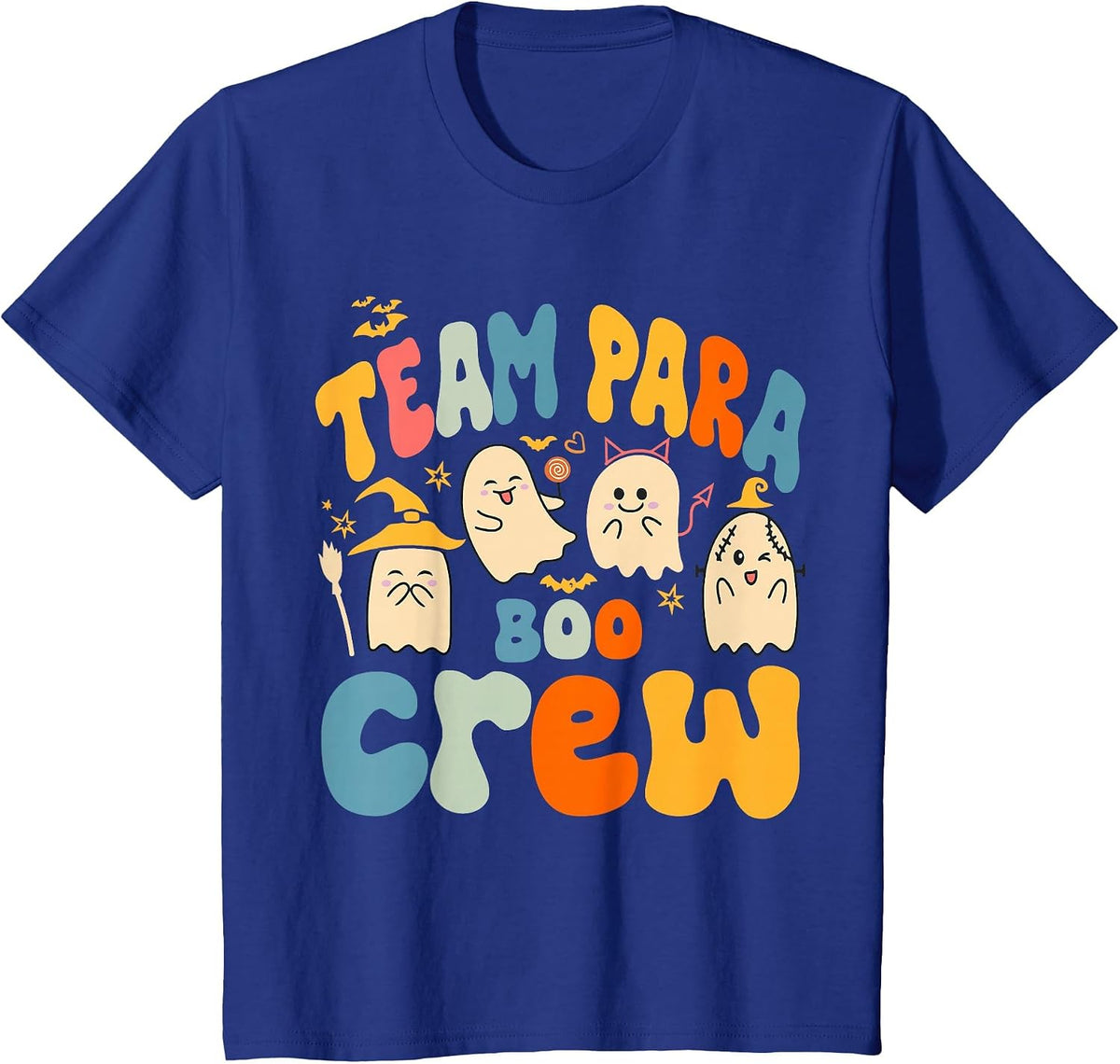 Team para Boo Crew Halloween Ghost Paraprofessional Teacher T-Shirt - Royal Blue
