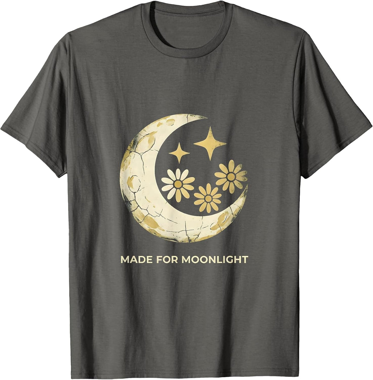 Men's Made For Moonlight Boho Celestial Moon Phase Moon Lover Gift T-Shirt - Asphalt Grey