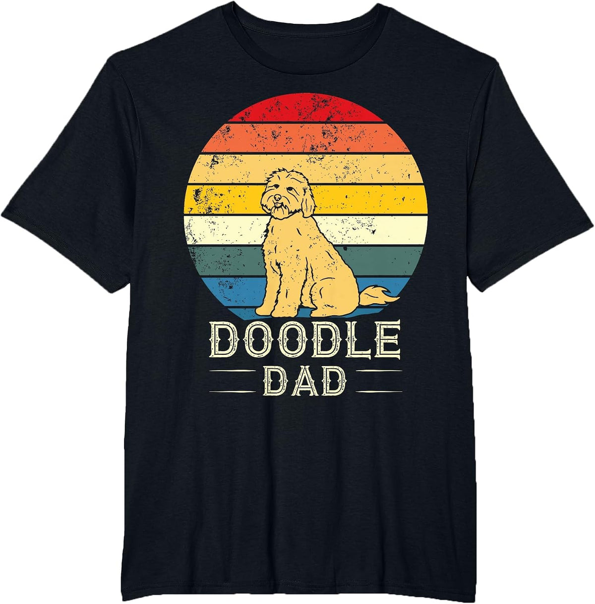 Vintage Doodle Dad Father - Aussie Doodle & Goldendoodle T-Shirt - Black