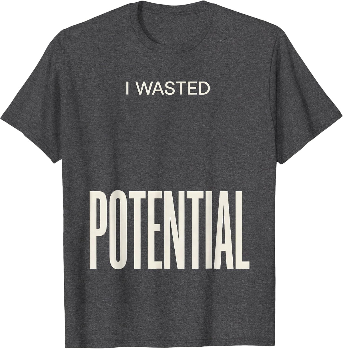 I Wasted Potential Funny Physics Pun Humor T-Shirt - Dark Heather Grey